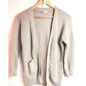 SO Women's Brown Beige Waffle Sweater Cardigan  Size Small